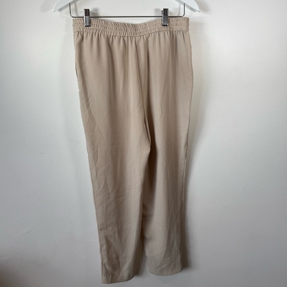 ZARA Women’s Beige Drawstring Waist Pants Size S – Relaxed Casual Trousers - Picture 2 of 4